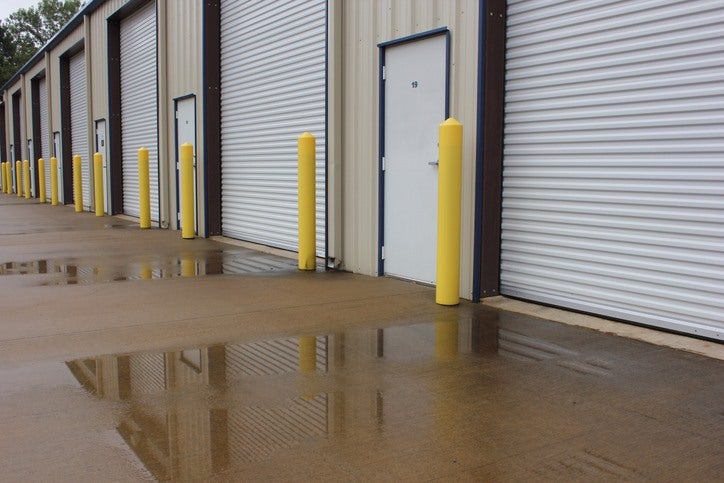 Outdoor row of storage units with closed doors in Capitola, CA